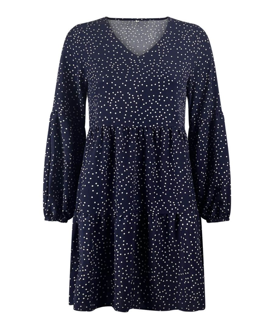 Polka Dot Blue Babydoll Dress