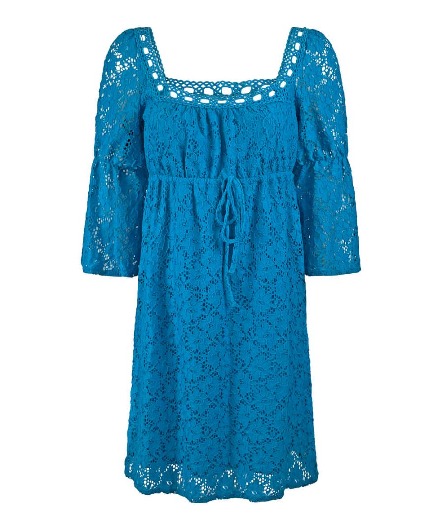 Aqua Baby Doll Dress