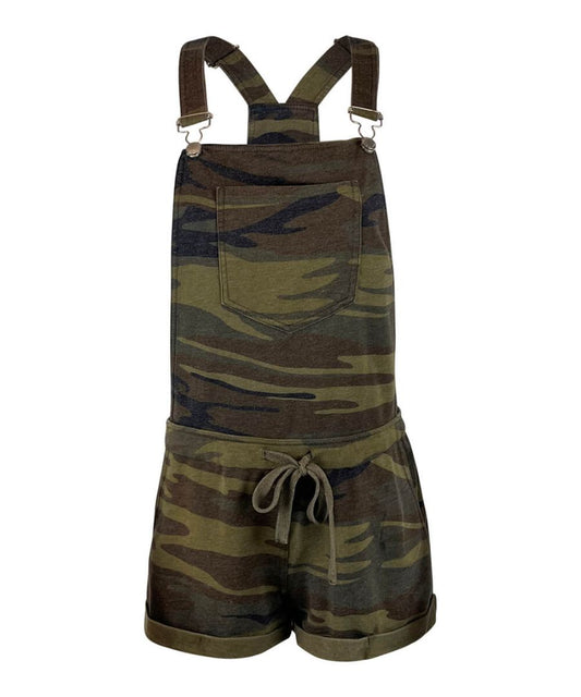 French Terry Camo Short Overalls