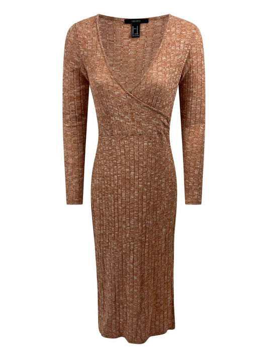 Rust Ribbed Maxi Sweater Dress